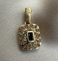 Sapphire and Diamond Emerald Cut Pendant