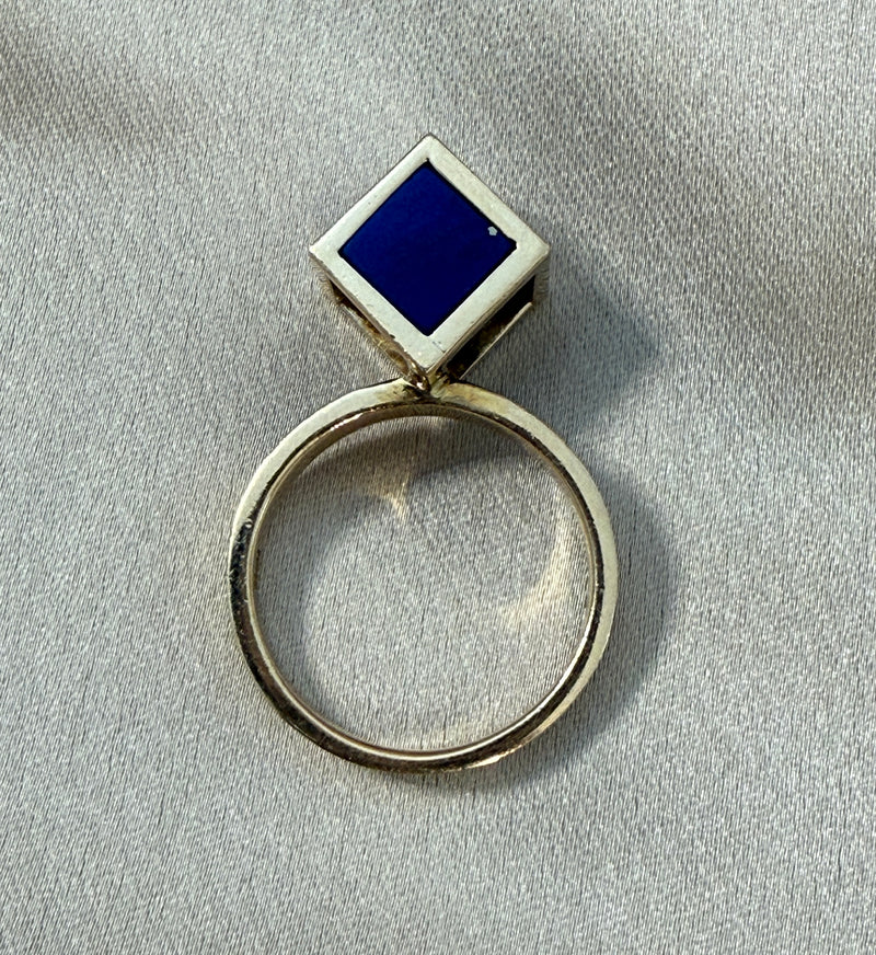 Lapis Cube Ring in 18K Gold