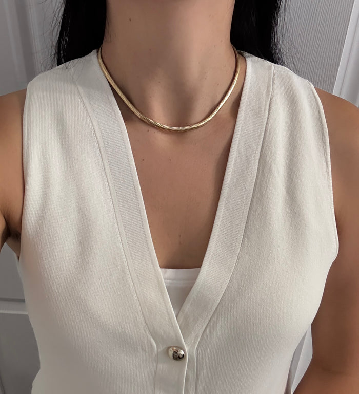 Vintage 14K Gold Snake Chain, 16" Long