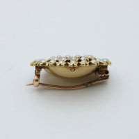 Victorian Diamond and Split Pearl Sunflower Pin