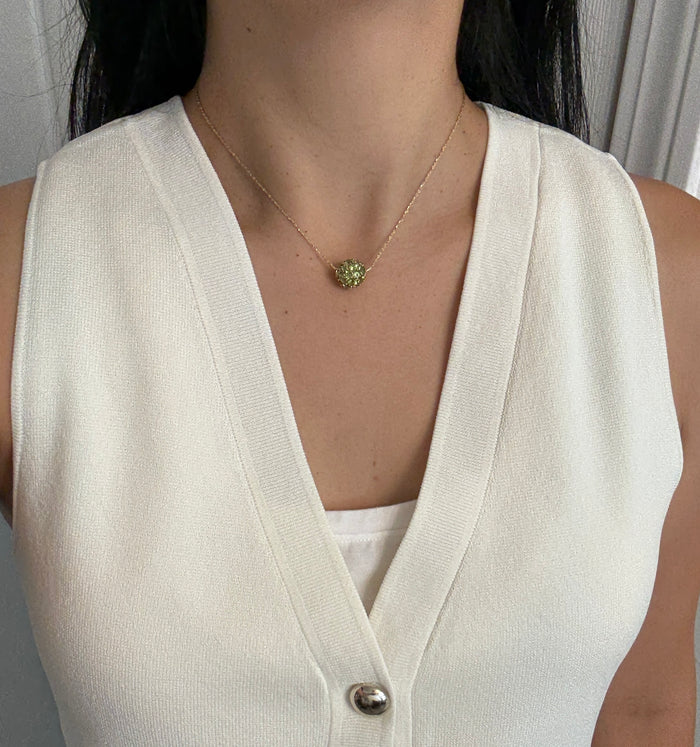 Peridot Ball Slider and 14K Gold Chain