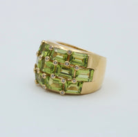 French Poiray Peridot and Diamond Dome Ring