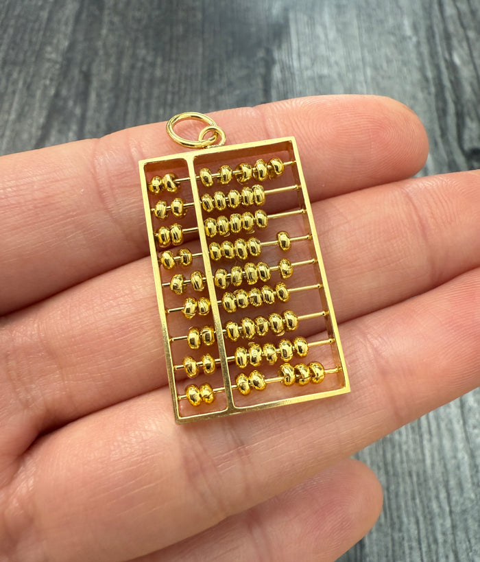 Vintage 14K Gold Working Abacus Charm