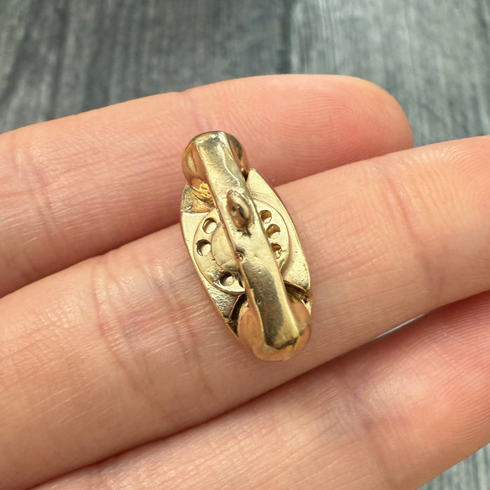 Vintage Movable 14K Gold Rotary Phone Charm