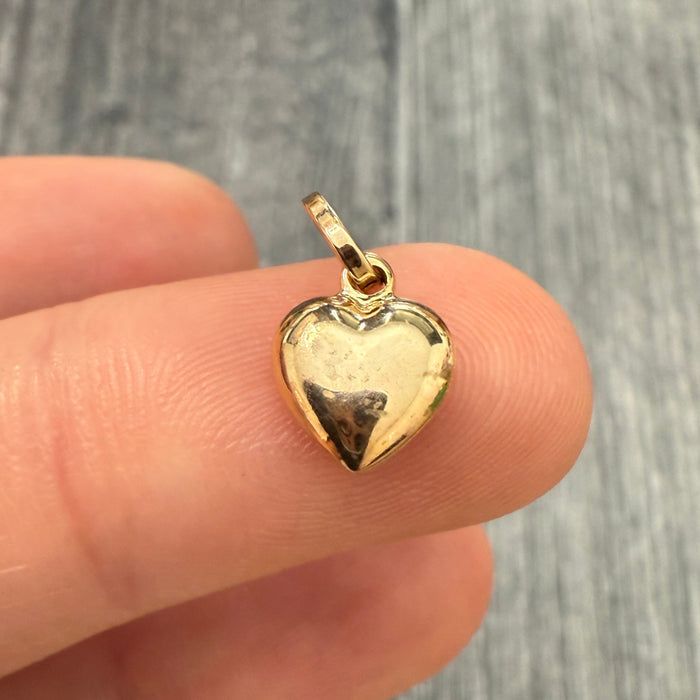 Mini 14K Gold Puffy Heart Charm