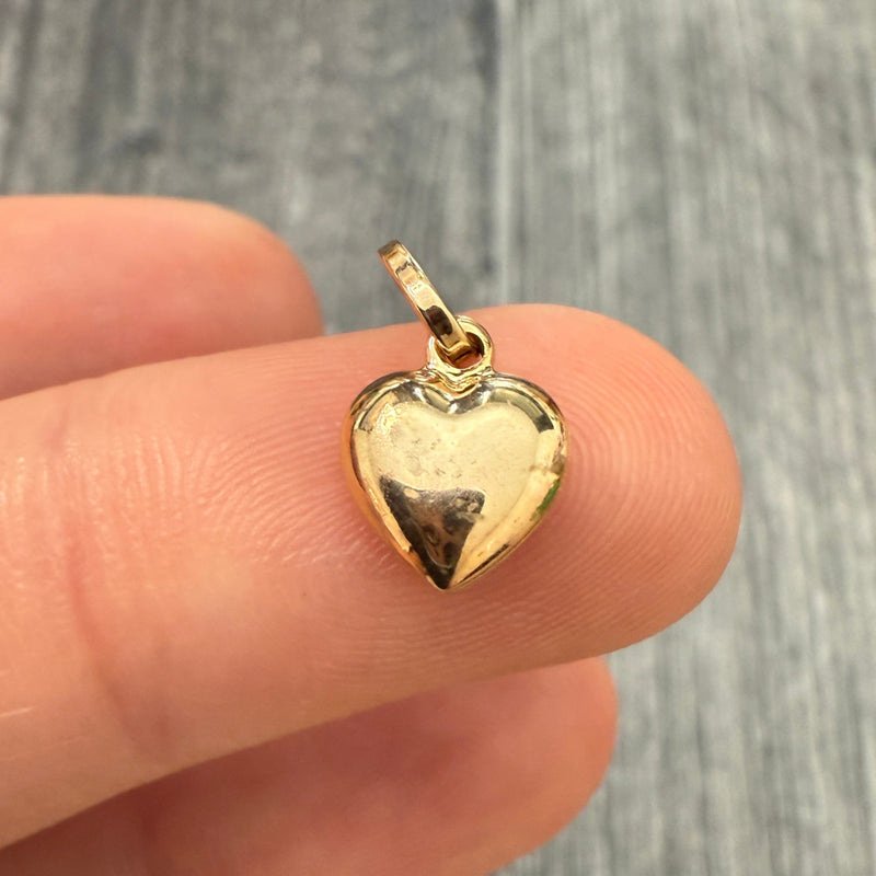 Mini 14K Gold Puffy Heart Charm