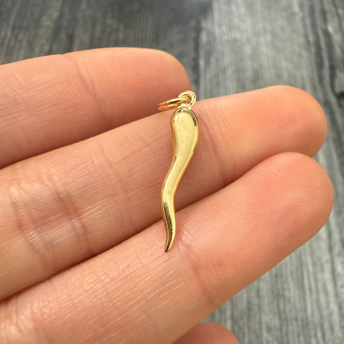 14K Gold Cornicello Charm