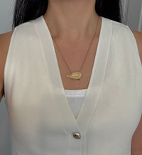 14K Gold Shimmery Pig Brooch and Pendant