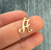 14K Gold Initial A Charm