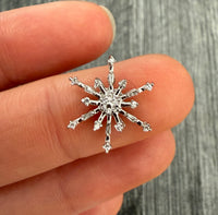 Diamond Snowflake Charm in 10K White Gold