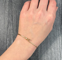 Vintage 14K Gold Ball and Hook Wire Bangle Bracelet