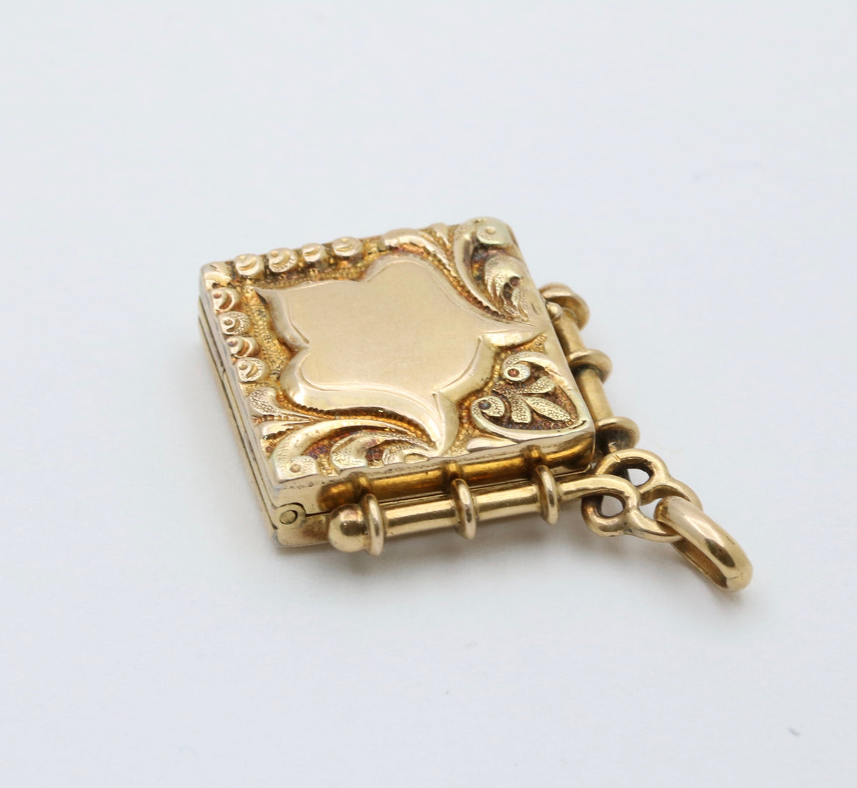 Antique 10K Gold Shield Locket Pendant