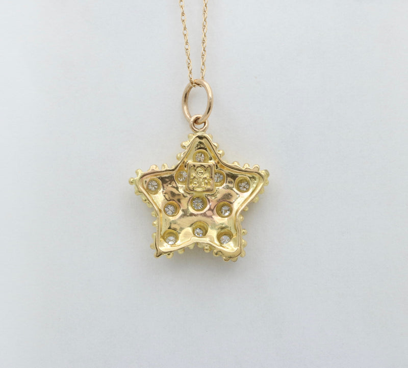 Vintage Diamond and 18K Gold Starfish Charm