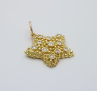 Vintage Diamond and 18K Gold Starfish Charm