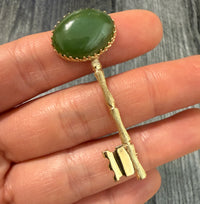 Vintage Jade and Bamboo Key Pin