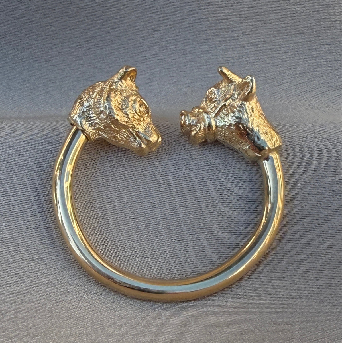 Vintage Stock Market Bull and Bear Key Ring
