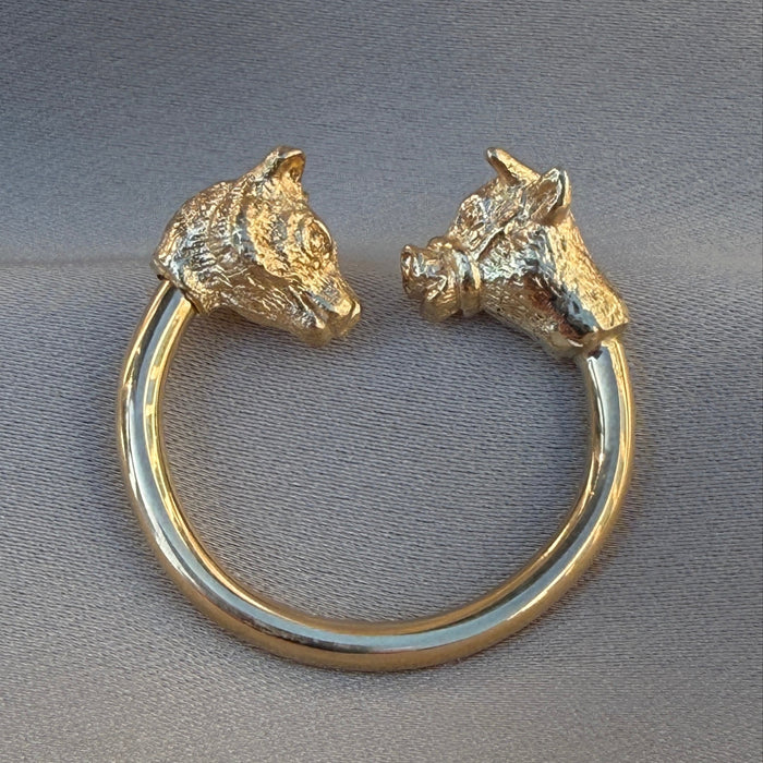 Vintage Stock Market Bull and Bear Key Ring
