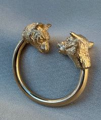 Vintage Stock Market Bull and Bear Key Ring