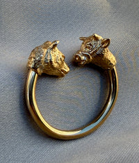 Vintage Stock Market Bull and Bear Key Ring