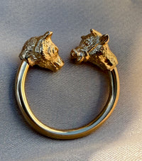 Vintage Stock Market Bull and Bear Key Ring