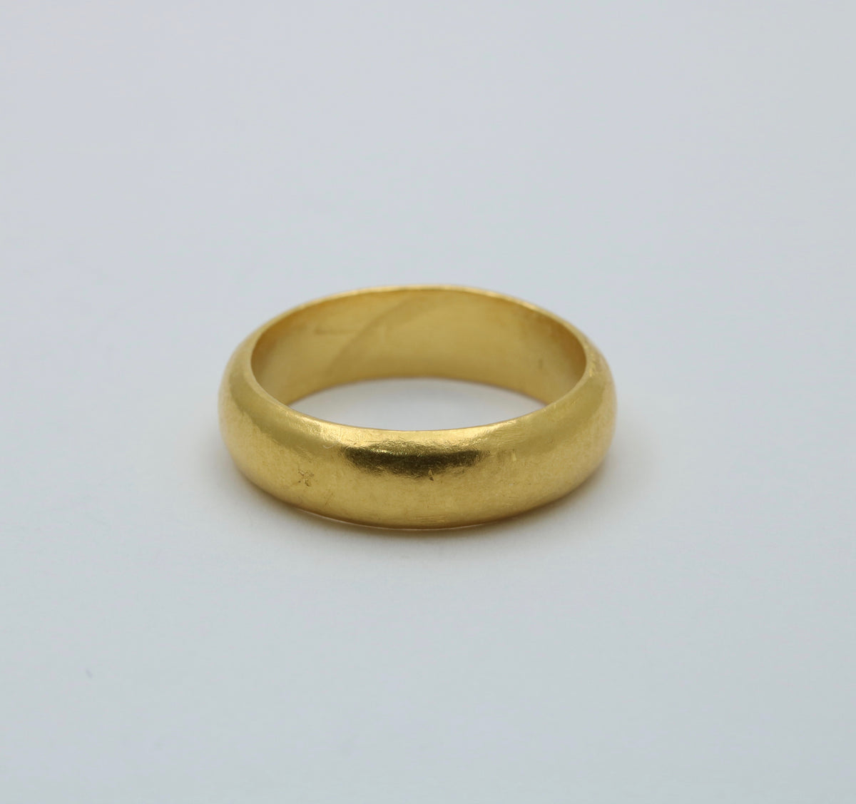 Hammered 24K Gold Band, Stacking Ring, Size 8.5