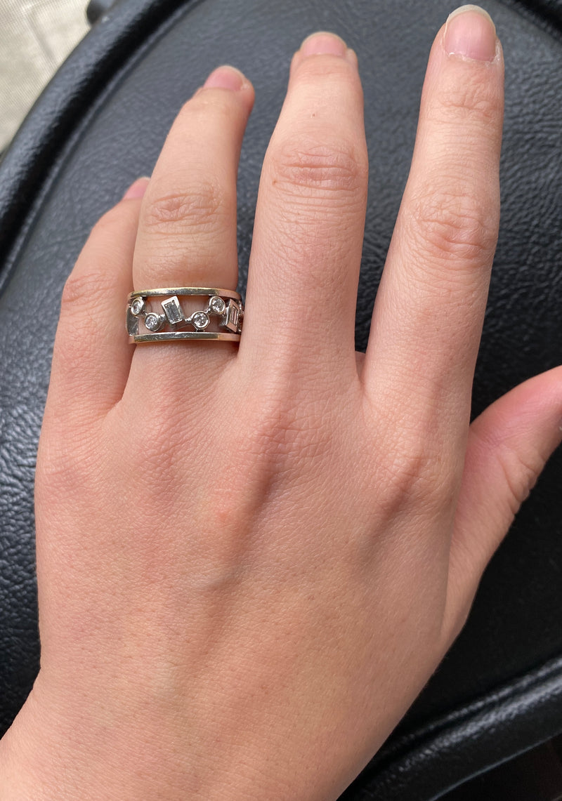Diamond Constellation 14K Gold Eternity Band, Size 6.5