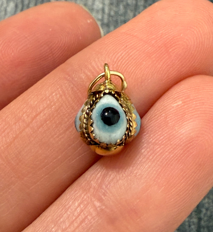 Three Dimensional 14K Gold Evil Eye Charm