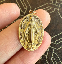 Vintage 14K Gold Saint Mary Religious Medal Charm
