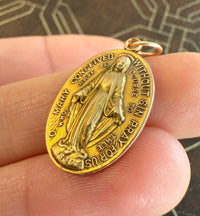 Vintage 14K Gold Saint Mary Religious Medal Charm