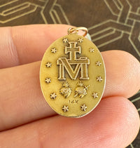 Vintage 14K Gold Saint Mary Religious Medal Charm