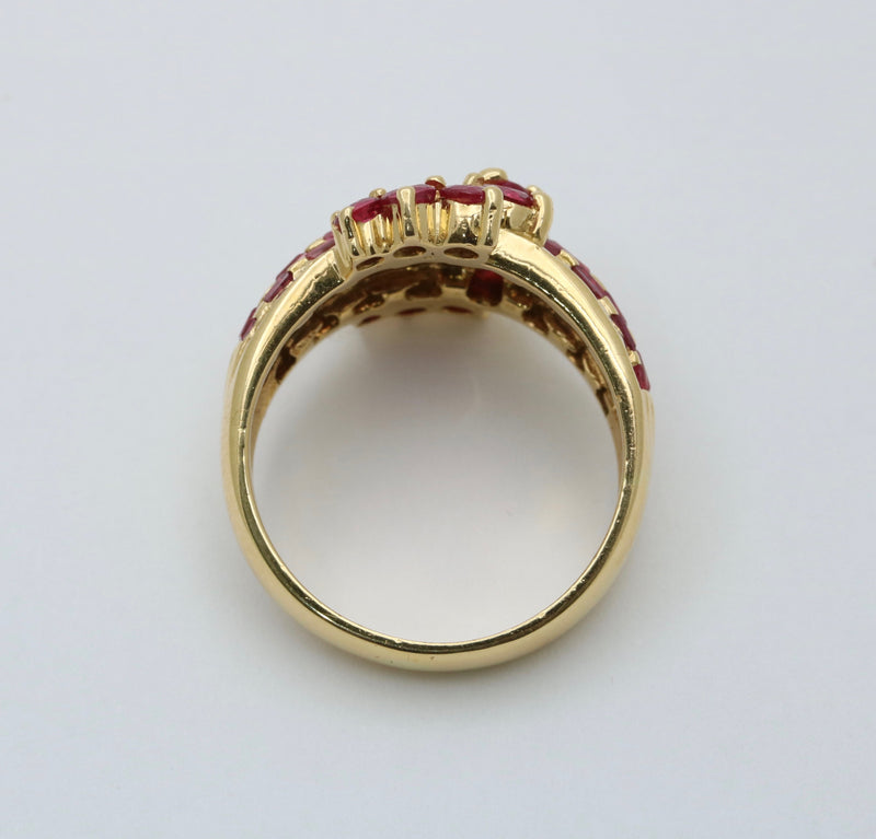 Vintage Ruby and Diamond Buckle Ring