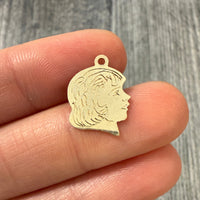 Vintage 14K Gold Little Girl Head Charm