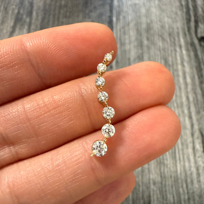 Seven Stone Diamond Pendant in 14K Gold