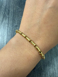 Vintage Tiffany & Co France 18K Gold Barrel Link Bracelet