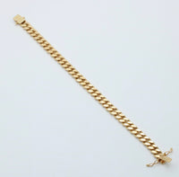 Vintage 18K Gold Solid Curb Link Bracelet, 7.5” Long