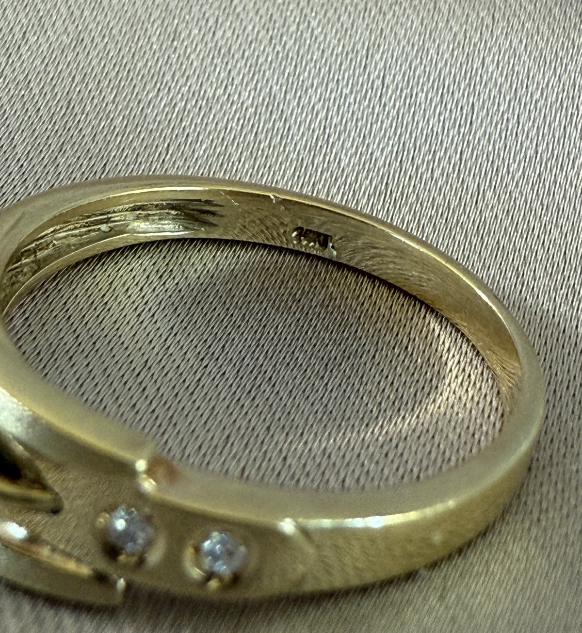 Sleek Diamond and 14K Gold Buckle Band