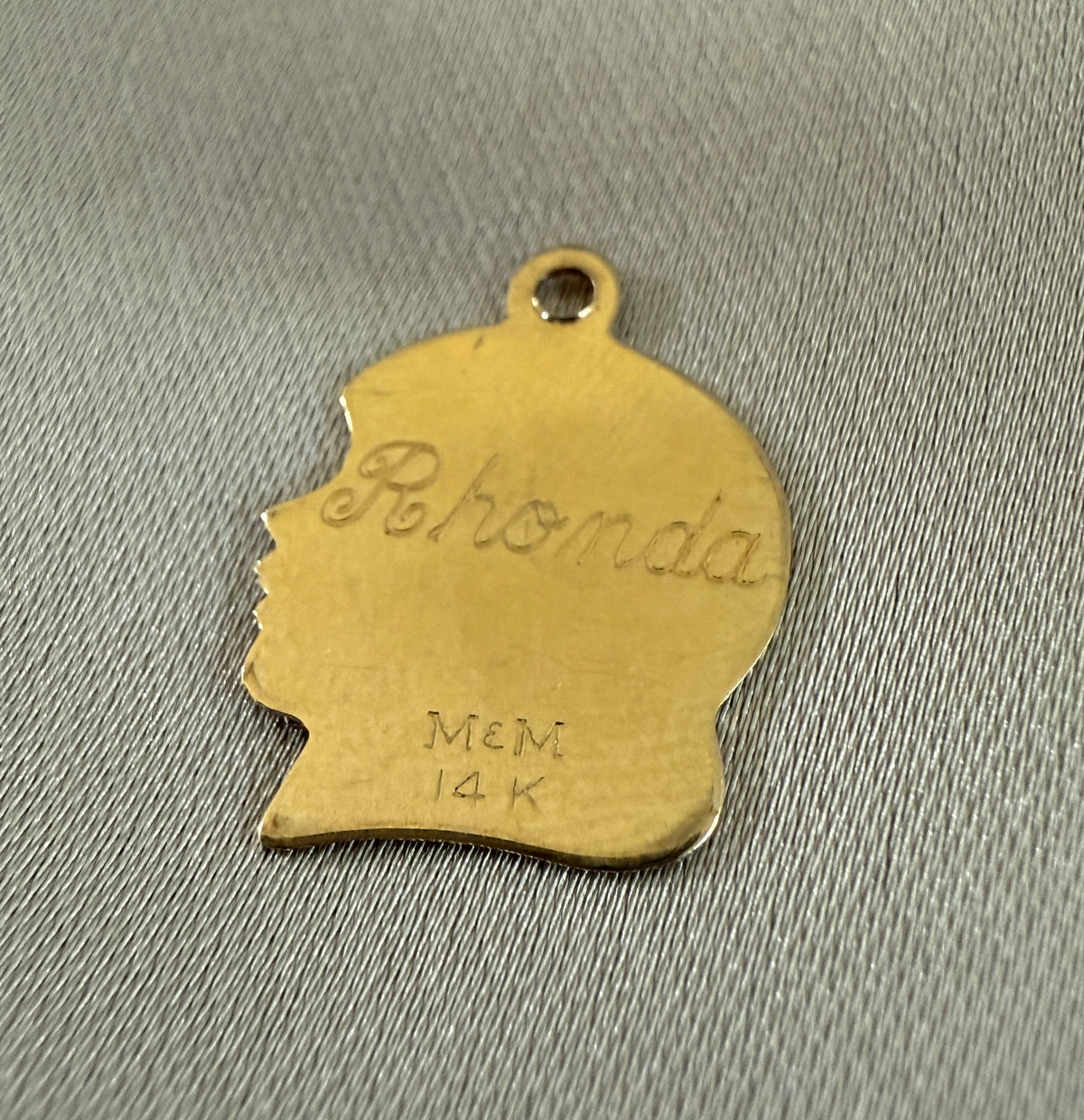 Vintage 14K Gold Little Girl Head Charm