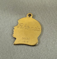 Vintage 14K Gold Little Girl Head Charm