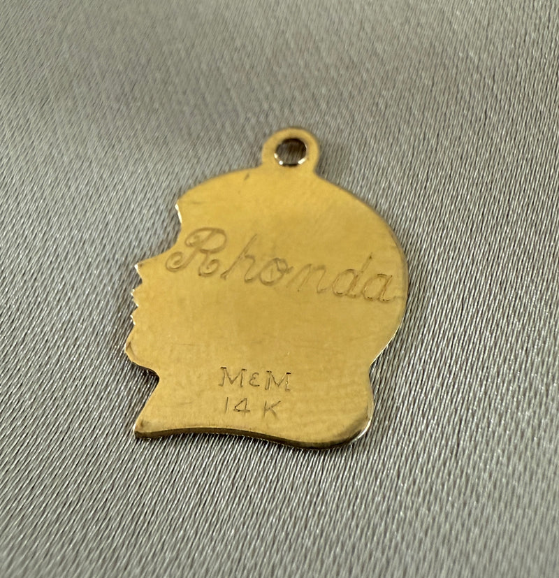 Vintage 14K Gold Little Girl Head Charm