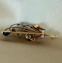 Antique Diamond and Pearl Lily of the Valley Pin