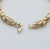 Emerald and Diamond XOXO 14K Gold Bracelet