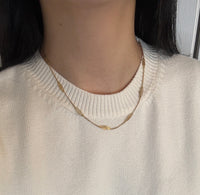 Vintage 14K Gold Lozenge Station and Open Link Chain, 18.5" Long