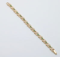 Emerald and Diamond XOXO 14K Gold Bracelet