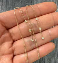 Diamond by the Yard Chain Dangle Threader Earrings