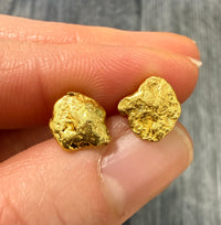 Natural 22K Gold Nugget Stud Earrings with 14K Gold Findings