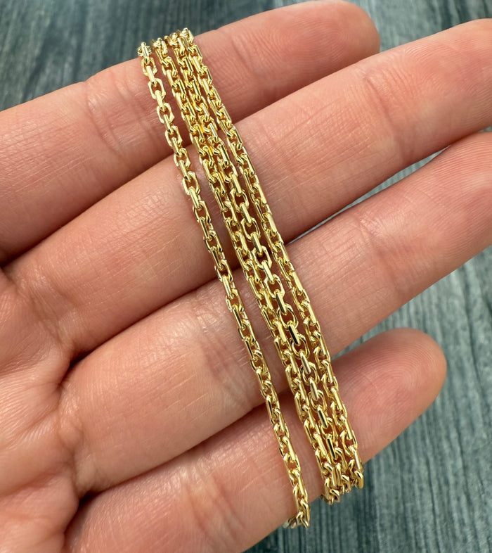Classic 14K Gold 1.9 mm Biker Chain, 18" Long