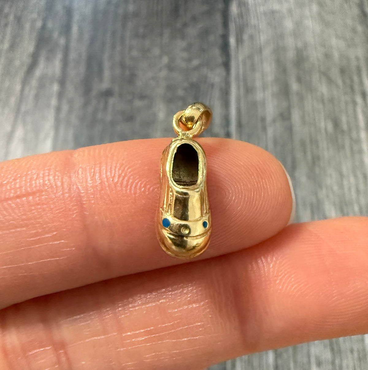 Enamel and 14K Gold Baby Shoe Charm