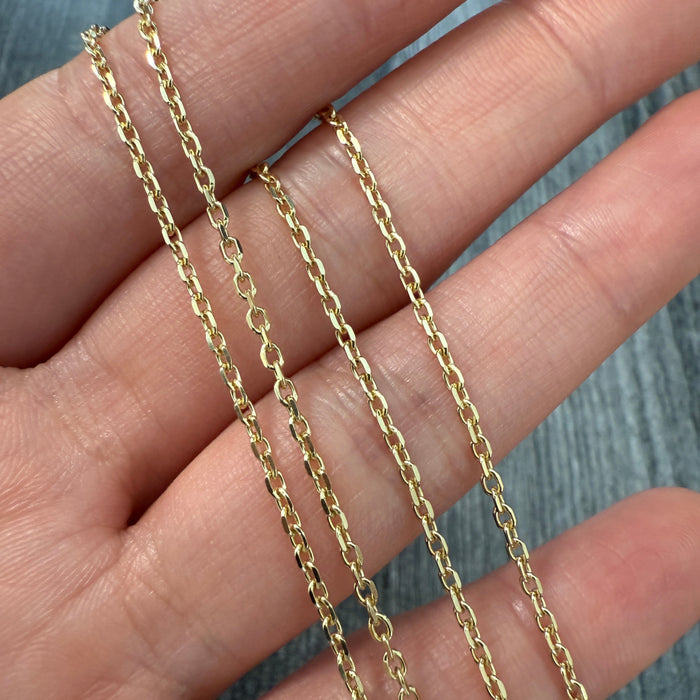 Classic 14K Gold 1.7 mm Biker Chain, 18" Long