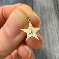Mini 14K Gold and Diamond Star Charm