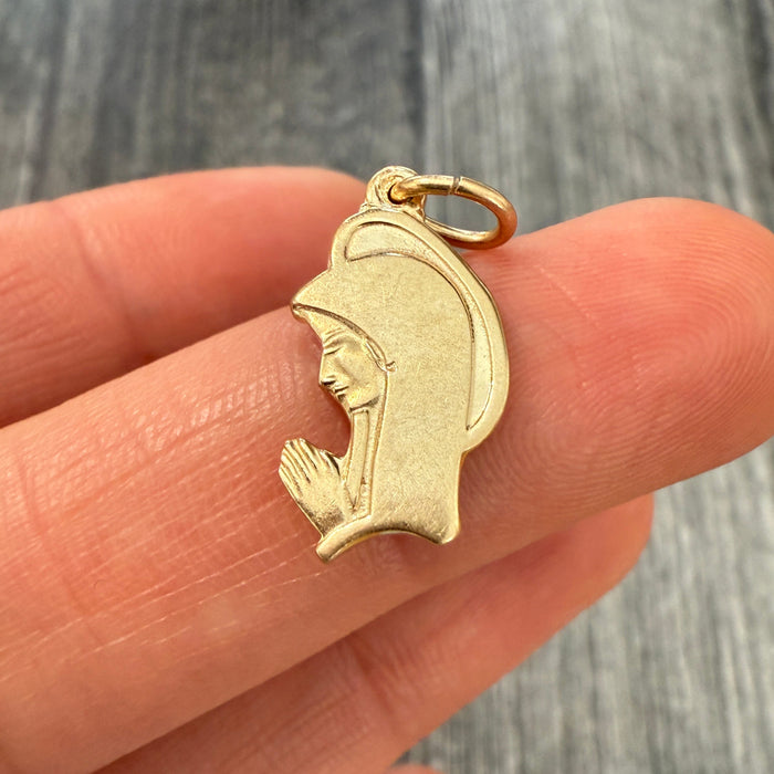 Vintage 14K Gold St Mary Charm